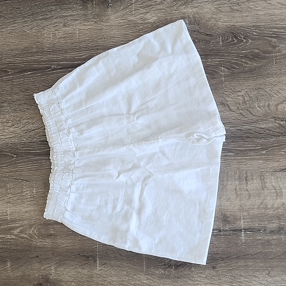 SUBDUED Linen Blend High Waist Paperbag Pull On Shorts White XS/S